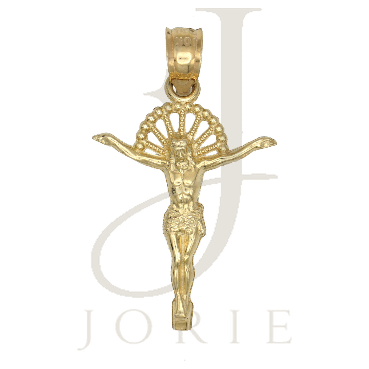 10k Yellow Gold Unisex Crucifix Religious Charm Pendant