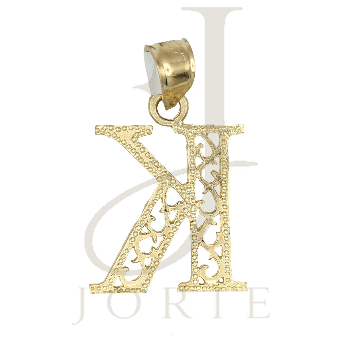 10k Yellow Gold Unisex Letter Alphabet K Initial Charm Pendant