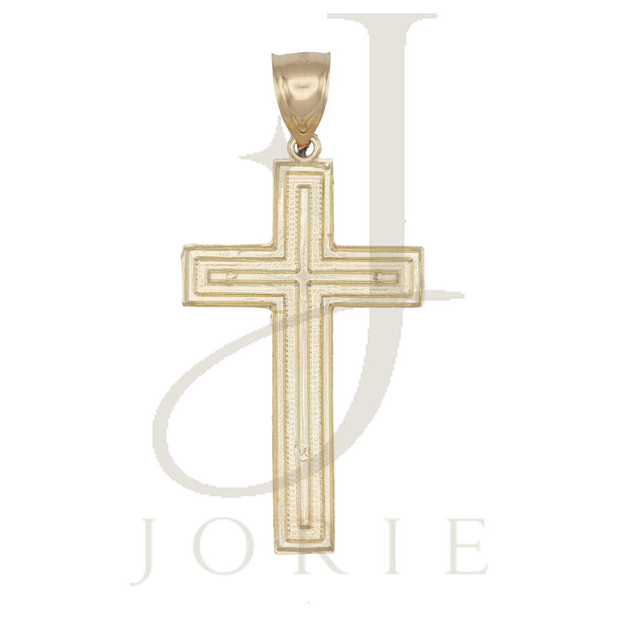 10k Yellow Gold Men Women Diamond-Cut Cross Religious Charm Pendant