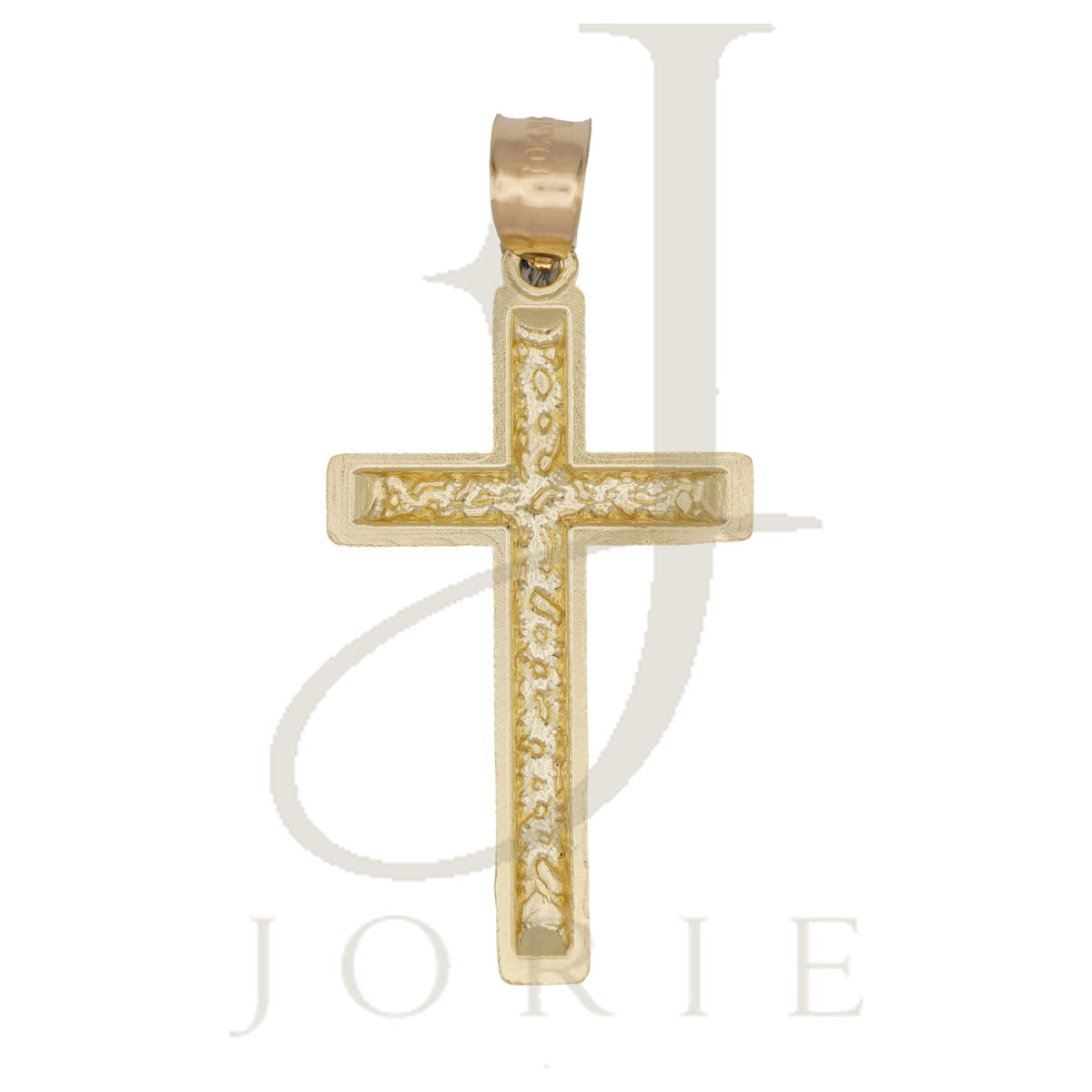 10k Yellow Gold Diamond-Cut Men Cross Religious Charm Pendant