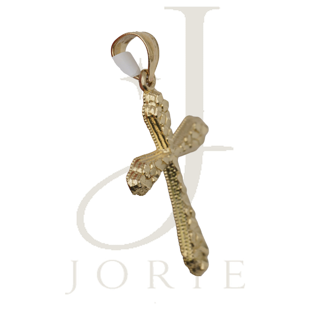 10k Yellow Gold Diamond-Cut Men Cross Religious Charm Pendant