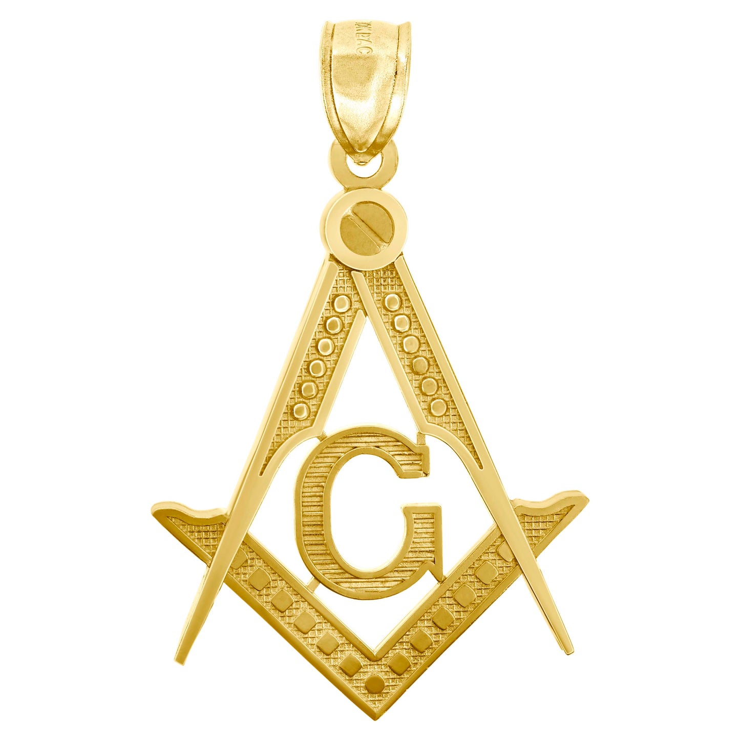 10kt Yellow Gold Mens Masonic Freemasonry Occupation Charm Pendant