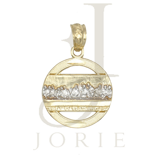 10k Two-Tone Gold Diamond-Cut Unisex Last Supper Religious Charm Pendant