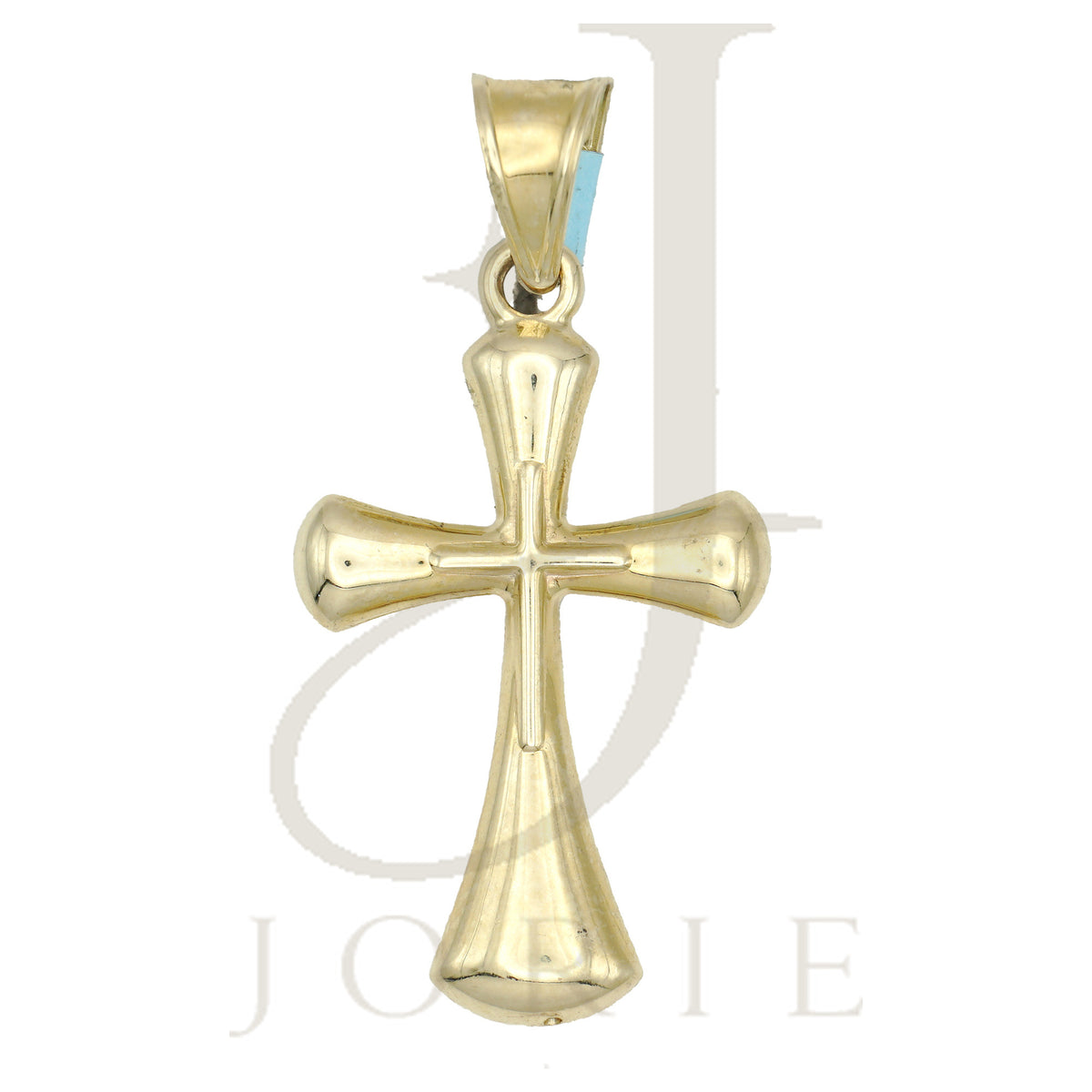 10k Gold Two-Tone Diamond-Cut Cross Religious Charm Pendant
