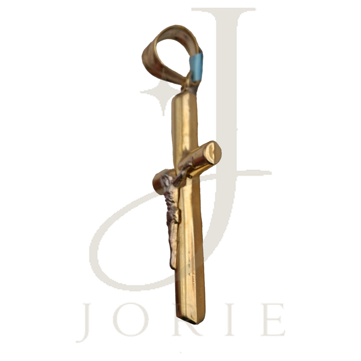 10k Gold Two-Tone Unisex Cross Crucifix Religious Charm Pendant
