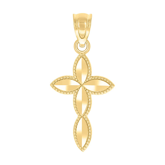 10kt Yellow Gold Unisex Passion Cross Religious Charm Pendant