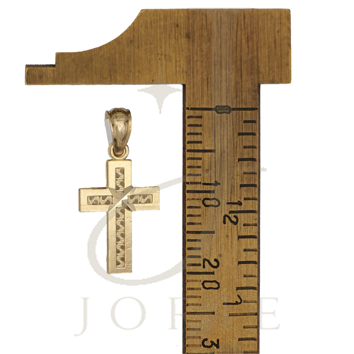 10k Yellow Gold Unisex Tiny Cross Religious Charm Pendant