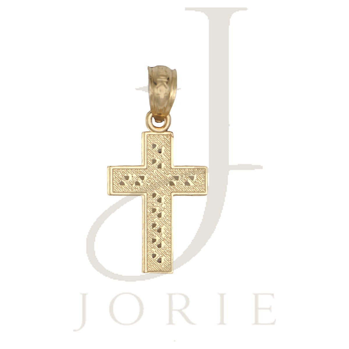 10k Yellow Gold Unisex Tiny Cross Religious Charm Pendant