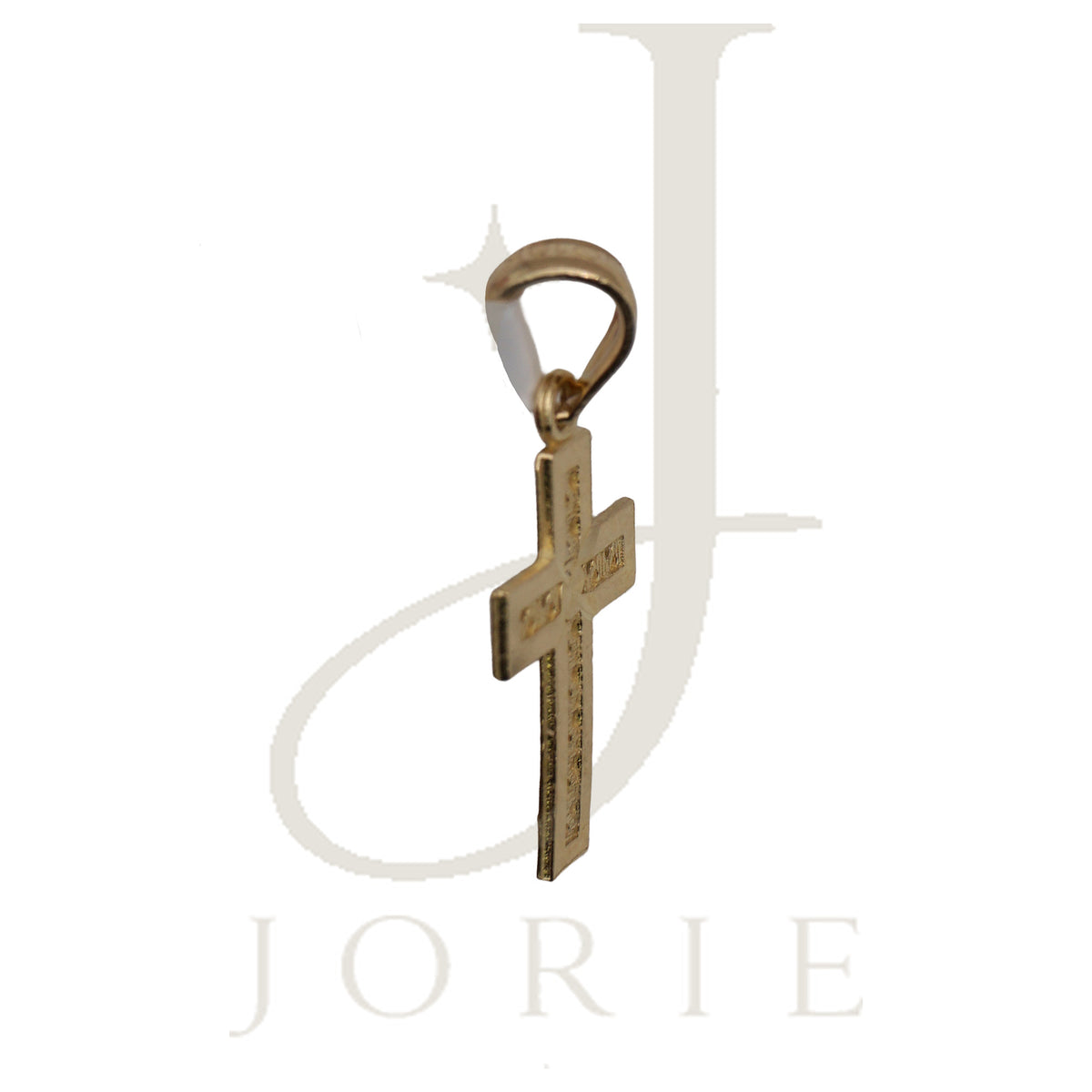10k Yellow Gold Unisex Tiny Cross Religious Charm Pendant
