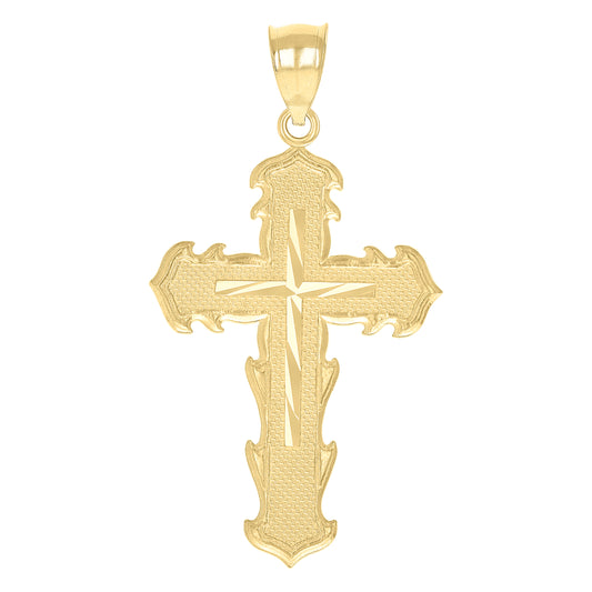 10kt Yellow Gold Unisex Cross Religious Charm Pendant