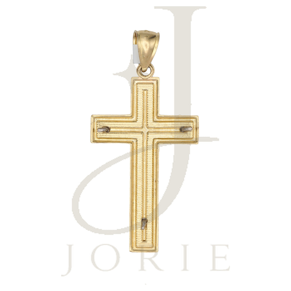 10k Two Tone Gold Mens Crucifix Cross Religious Charm Pendant