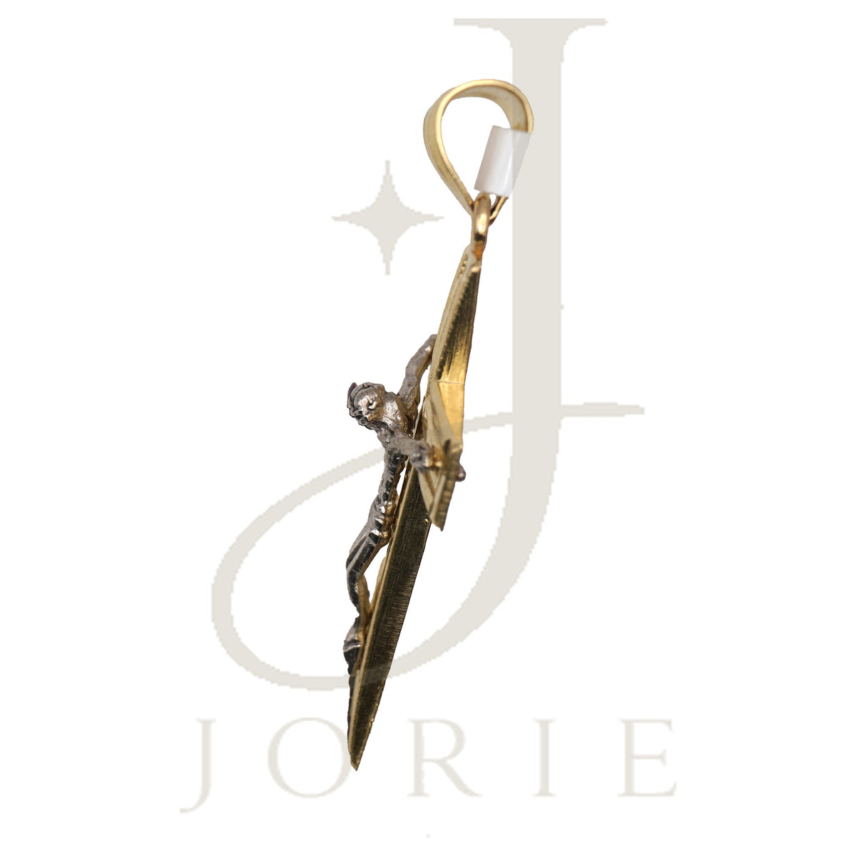 10k Two Tone Gold Mens Crucifix Cross Religious Charm Pendant